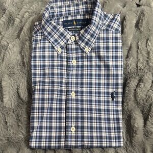 Ralph Lauren Navy and White Checkered boys Shirt